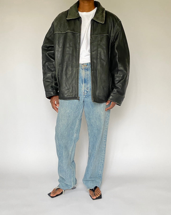 VINTAGE BLACK LEATHER JACKET 5009