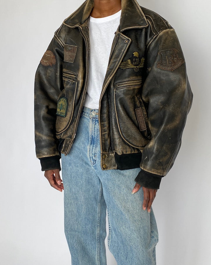 VINTAGE BOMBER LIKE LEATHER JACKET 5006