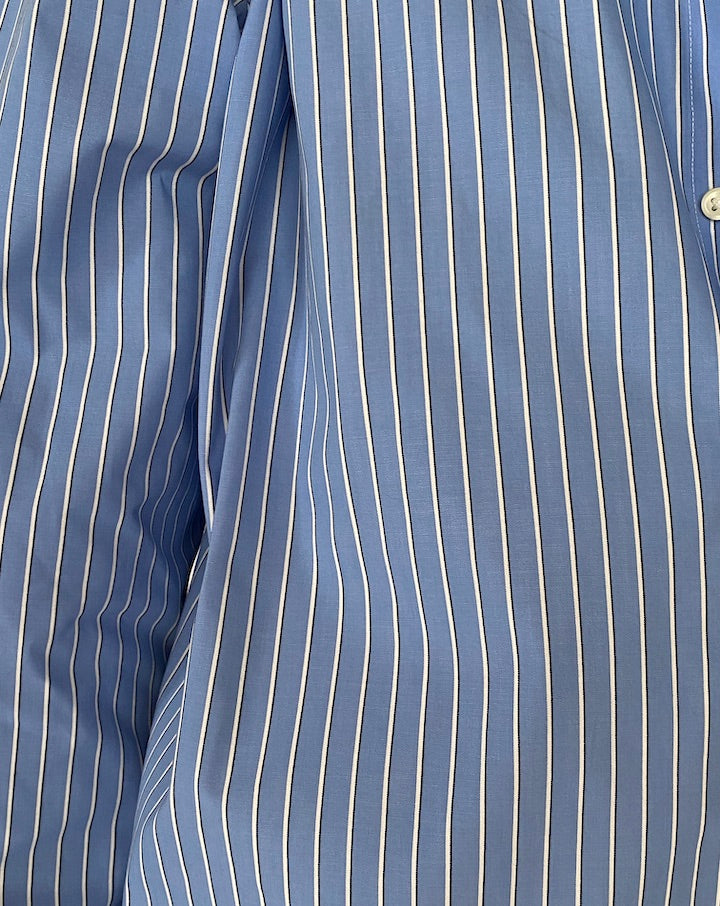 VINTAGE OVERSIZED BLUE STRIPED COTTON SHIRT 5172