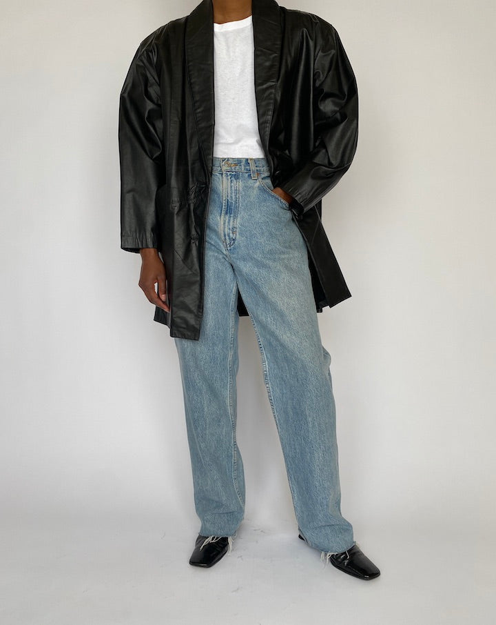 VINTAGE BLACK LEATHER JACKET 4043