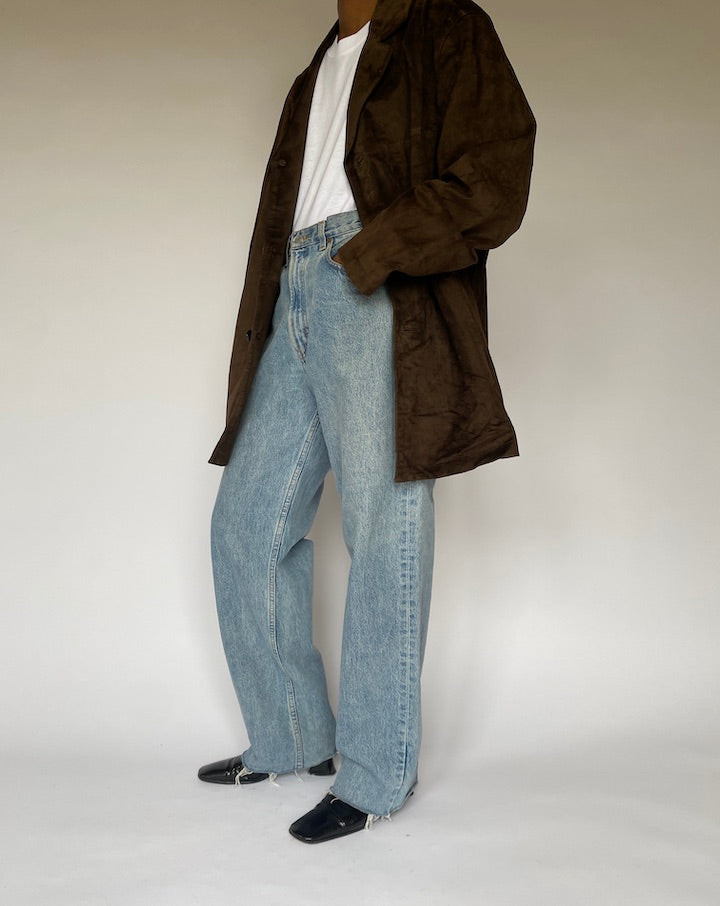 VINTAGE DARK BROWN SUEDE LEATHER JACKET 4909