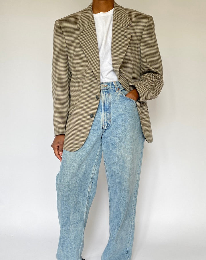 VINTAGE BEIGE SINGLE BREASTED BLAZER 5061