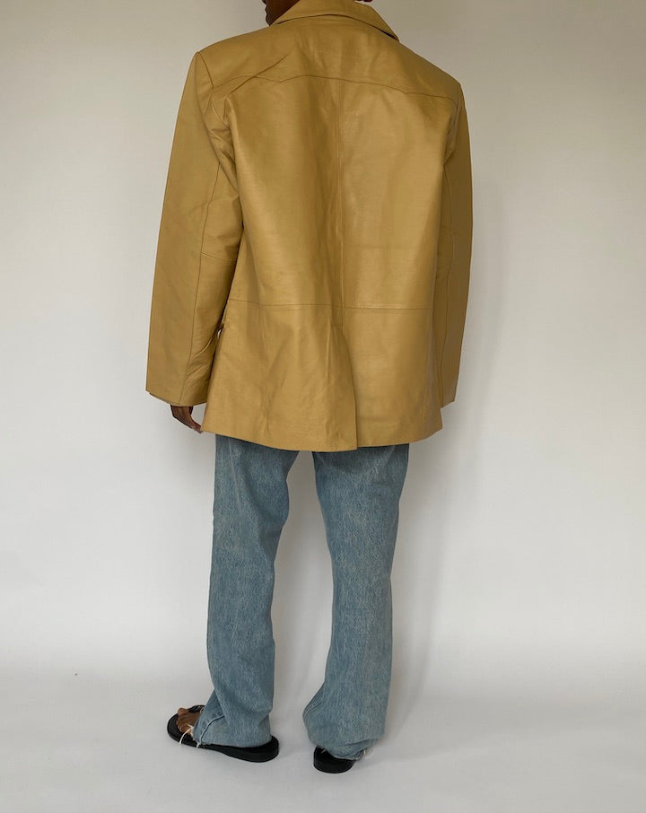 VINTAGE BEIGE LEATHER JACKET 5087