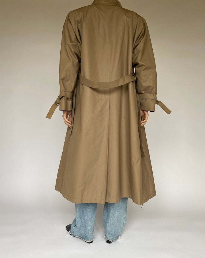 VINTAGE BEIGE LONG TRENCH COAT 4743