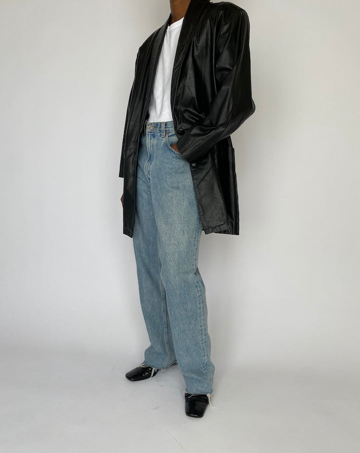 VINTAGE BLACK LEATHER JACKET 4043