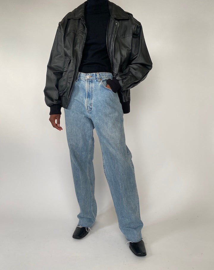 VINTAGE OVERSIZED BOXY LEATHER JACKET 4370