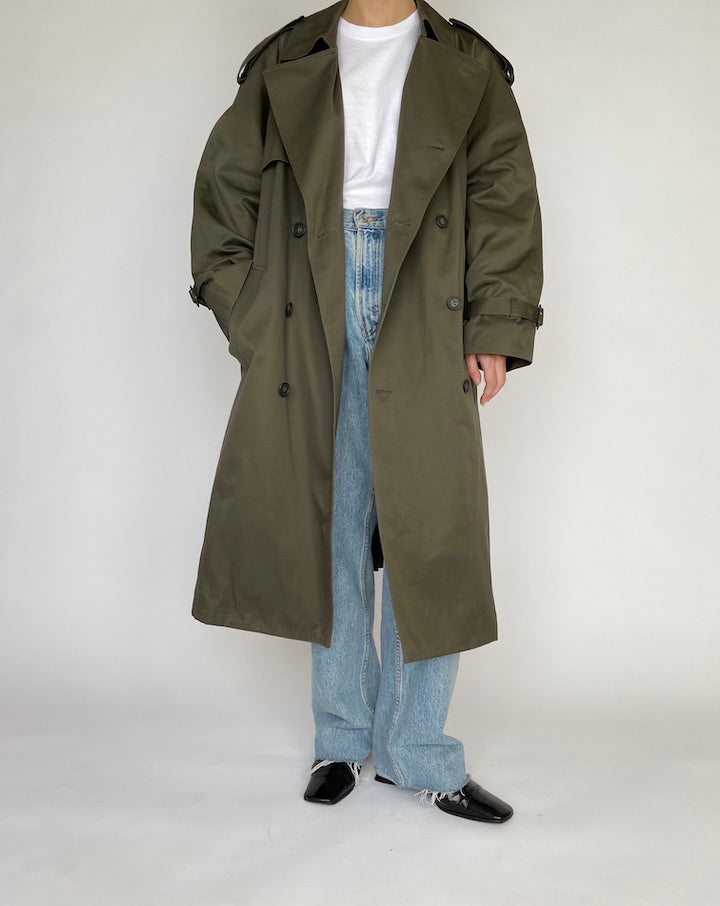 VINTAGE OVERSIZED GREEN TRENCH COAT 4821