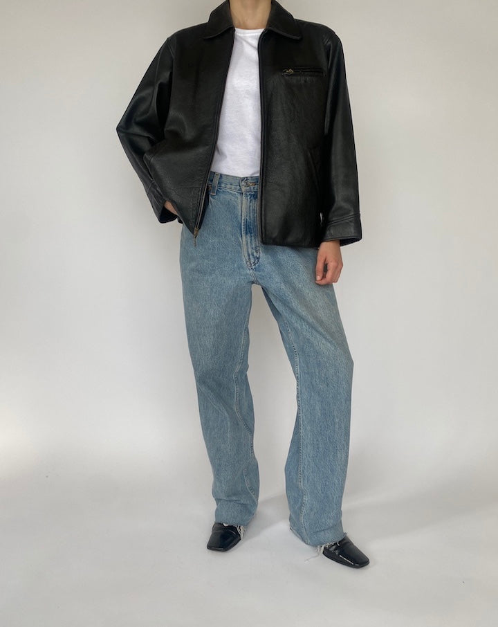 VINTAGE BLACK LEATHER JACKET 4707