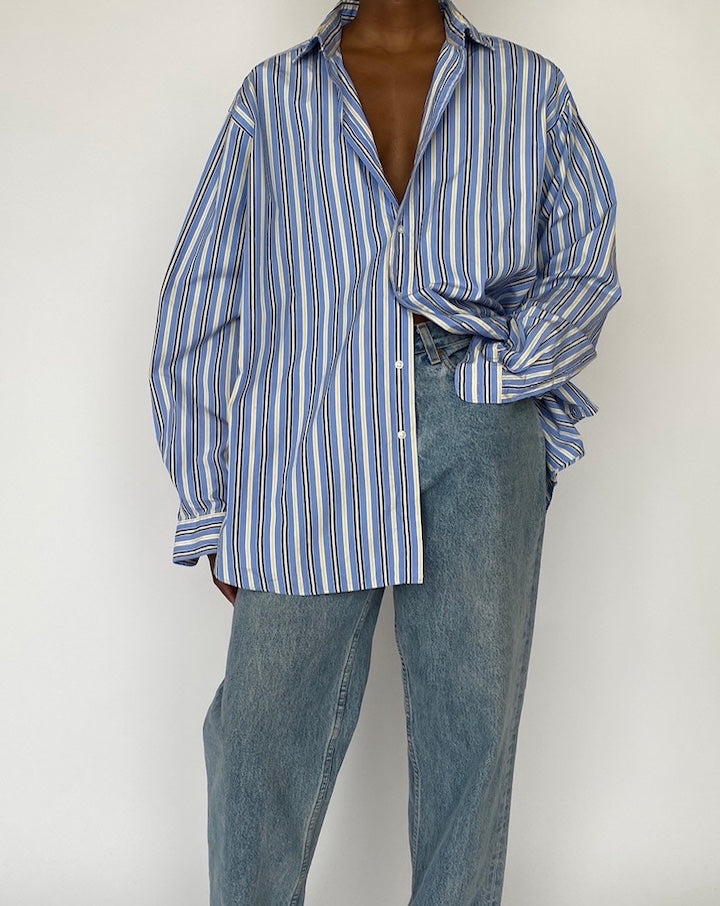 VINTAGE BLUE STRIPED RALPH LAUREN SHIRT 4591