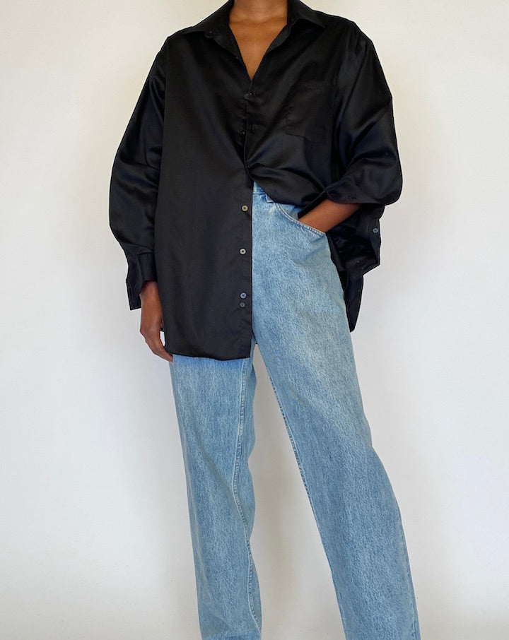 VINTAGE OVERSIZED BLACK SHIRT 4453