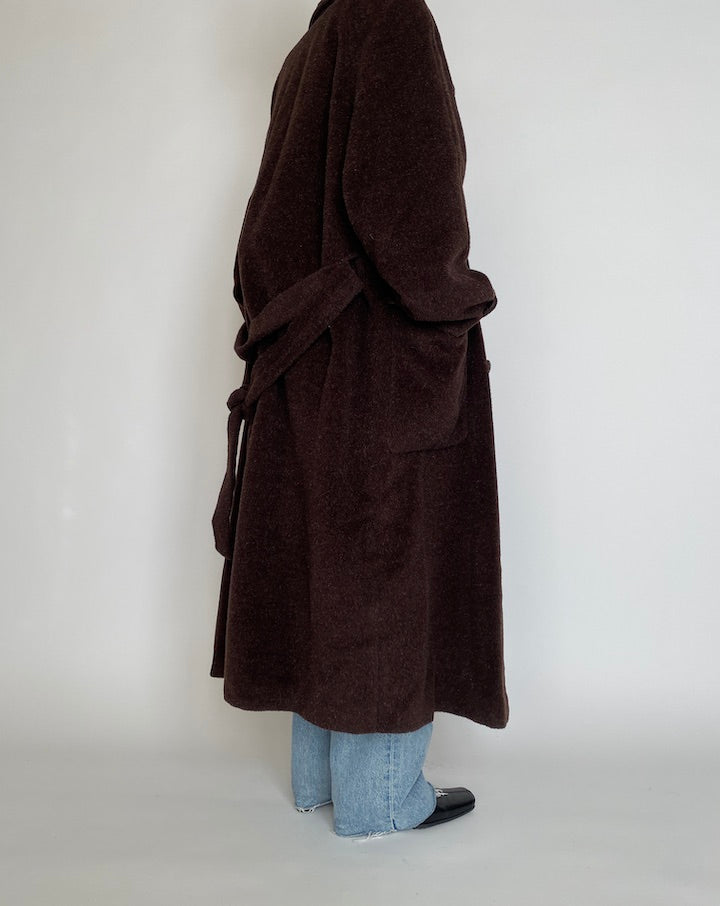 VINTAGE DARK BROWN SALVATORE FERRAGAMO LONG COAT 4260
