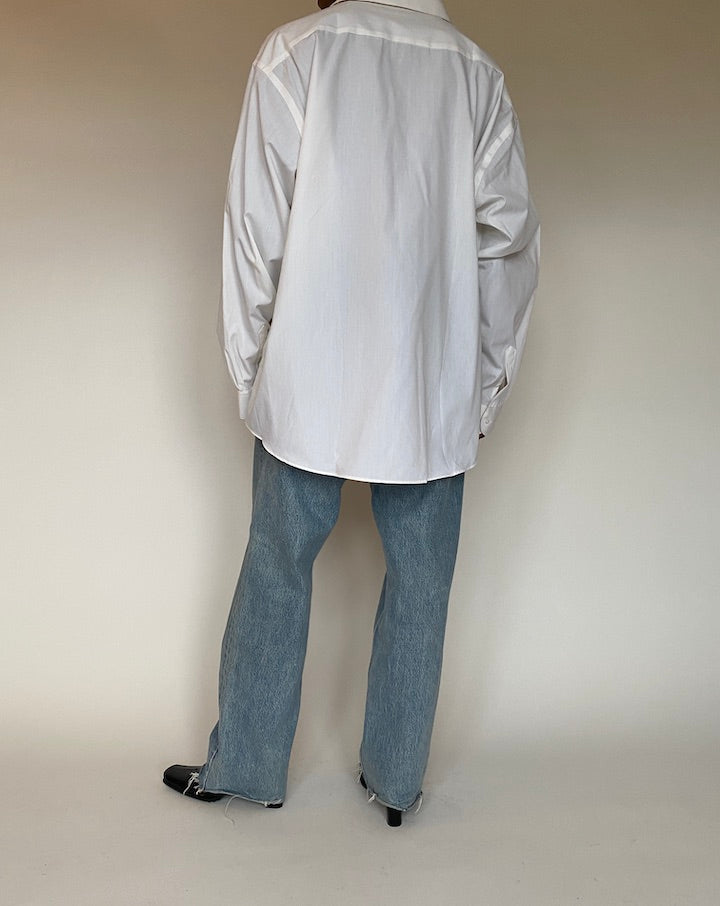 VINTAGE OVERSIZED WHITE BUTTON-DOWN SHIRT 4367