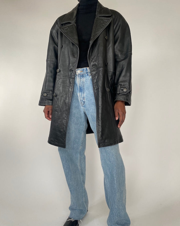 VINTAGE BLACK LEATHER JACKET 4371