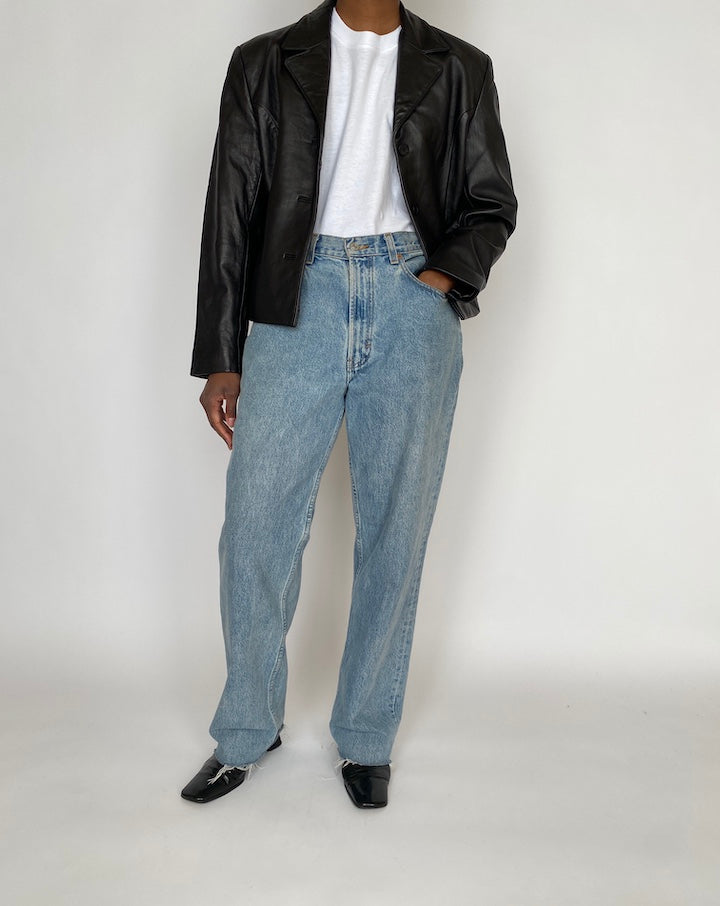 VINTAGE BLACK LEATHER JACKET 4652