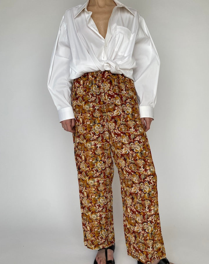 Vintage Flower Patterned Pants 3998
