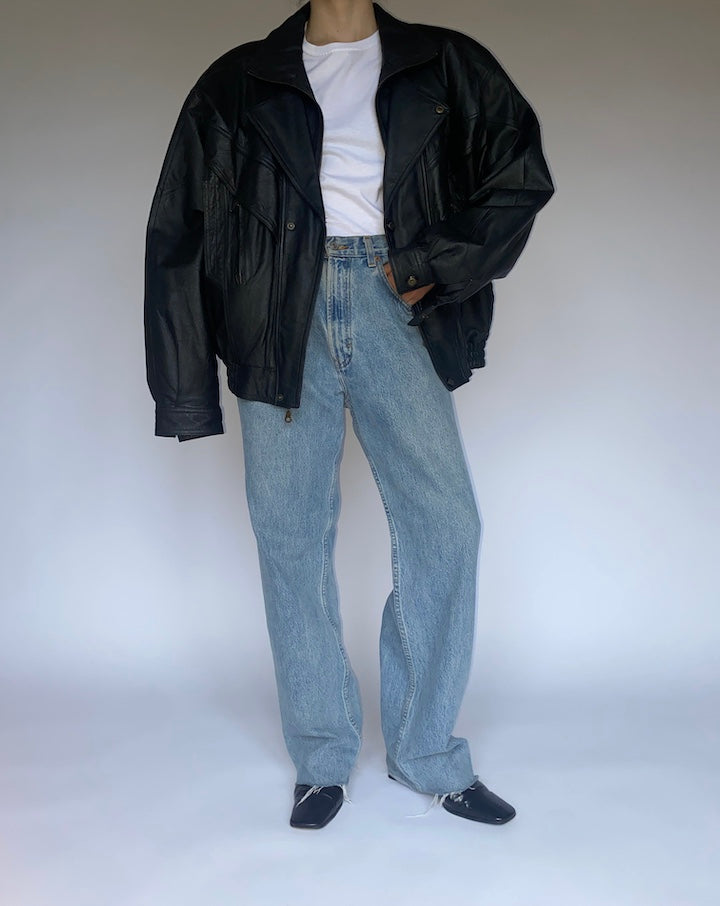 VINTAGE OVERSIZED BOMBER LEATHER JACKET 4739