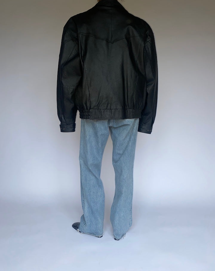 VINTAGE OVERSIZED BOMBER LEATHER JACKET 4739