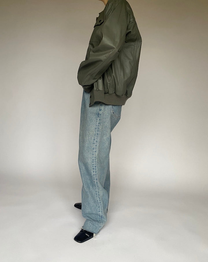 VINTAGE GREY FLIGHT LEATHER JACKET 4761