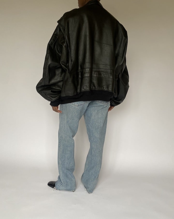 VINTAGE OVERSIZED BOMBER LEATHER JACKET 4859