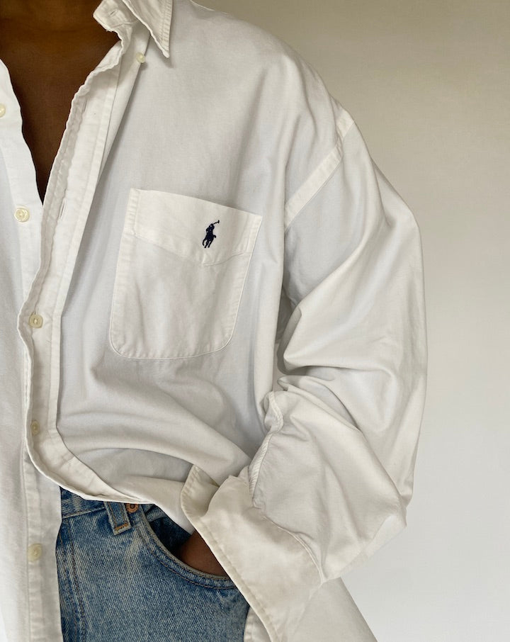 VINTAGE WHITE RALPH LAUREN SHIRT 4768