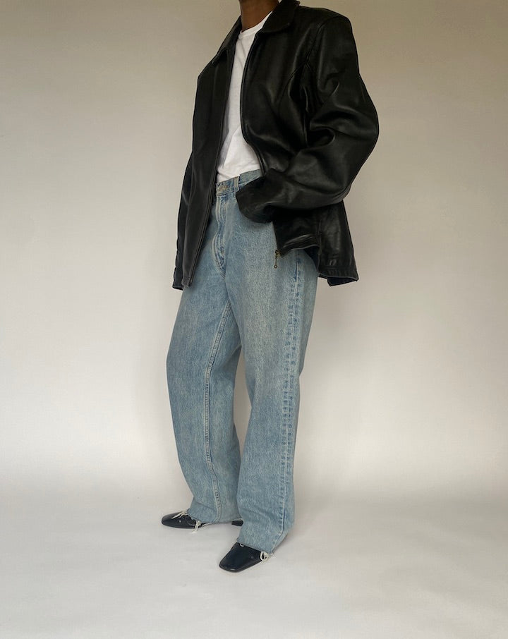VINTAGE BLACK LEATHER JACKET 4878