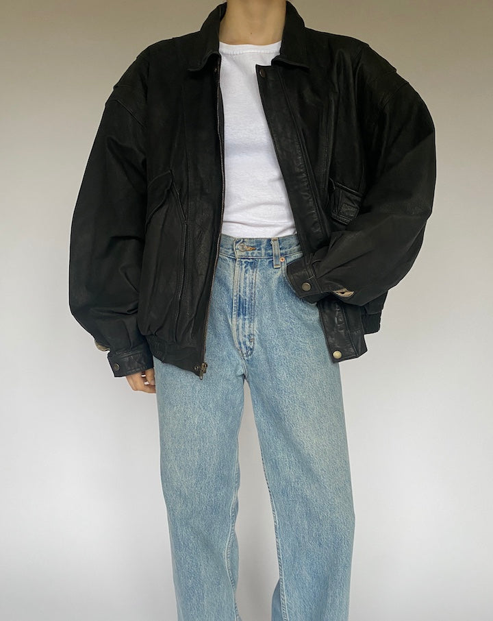 VINTAGE OVERSIZED BOMBER LEATHER JACKET 4780