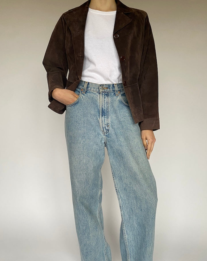 BROWN SUEDE LEATHER JACKET 4773