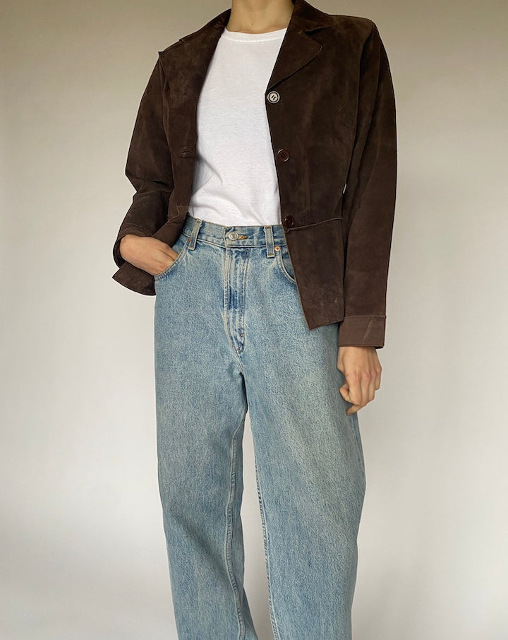 BROWN SUEDE LEATHER JACKET 4773
