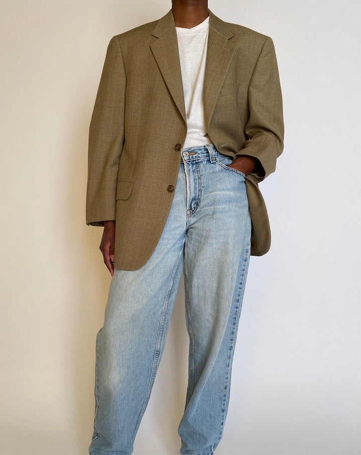 VINTAGE BEIGE SILK AND WOOL BLAZER 4186