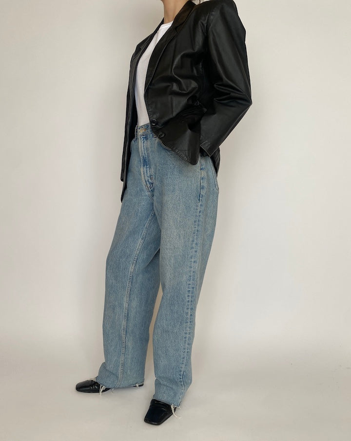 VINTAGE BLACK LEATHER JACKET 4476