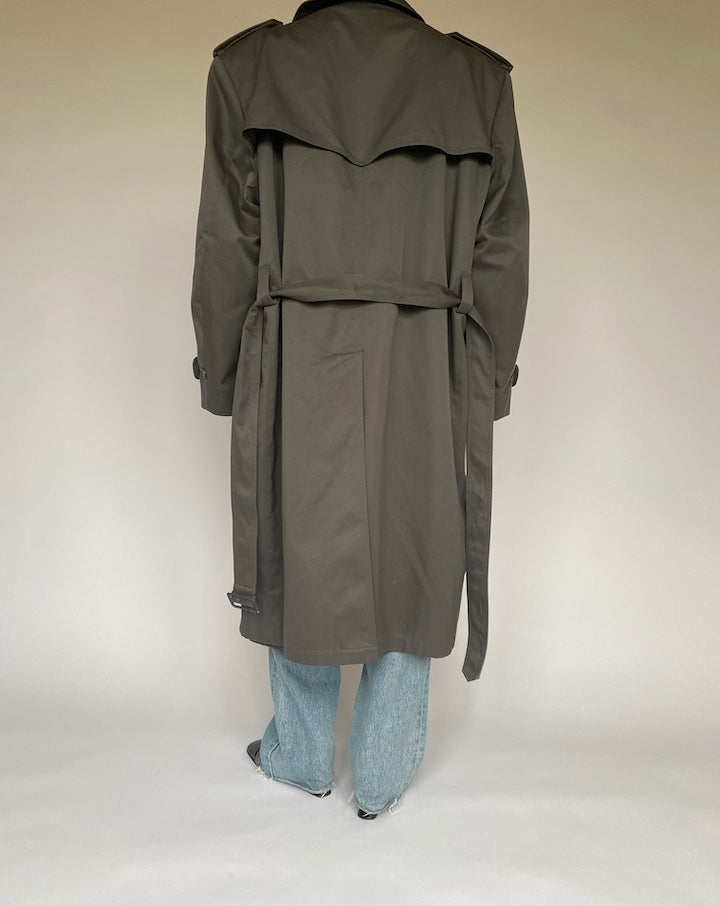 VINTAGE OVERSIZED GREY TRENCH COAT 4744
