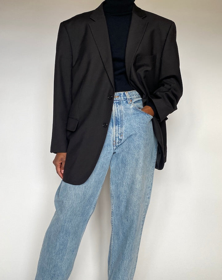 VINTAGE BLACK OVERSIZED BLAZER 4405