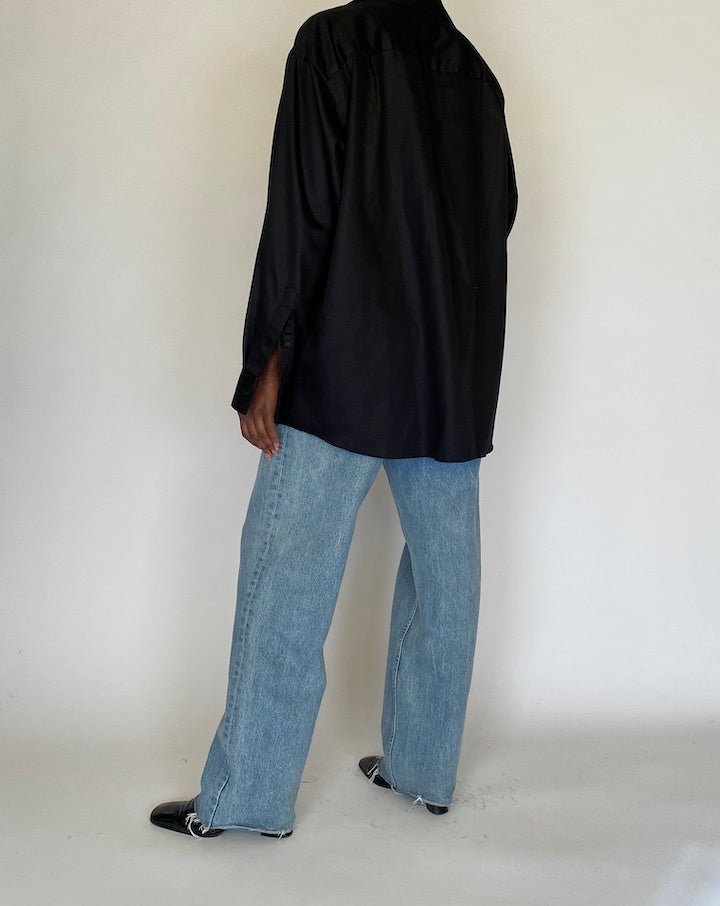 VINTAGE OVERSIZED BLACK SHIRT 4453