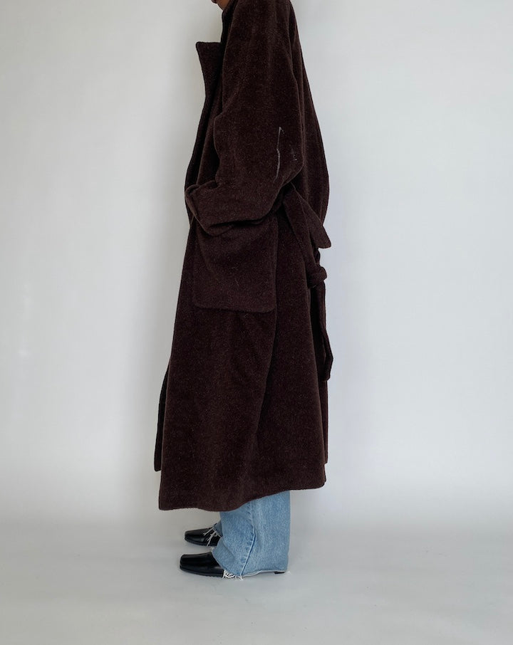 VINTAGE DARK BROWN SALVATORE FERRAGAMO LONG COAT 4260