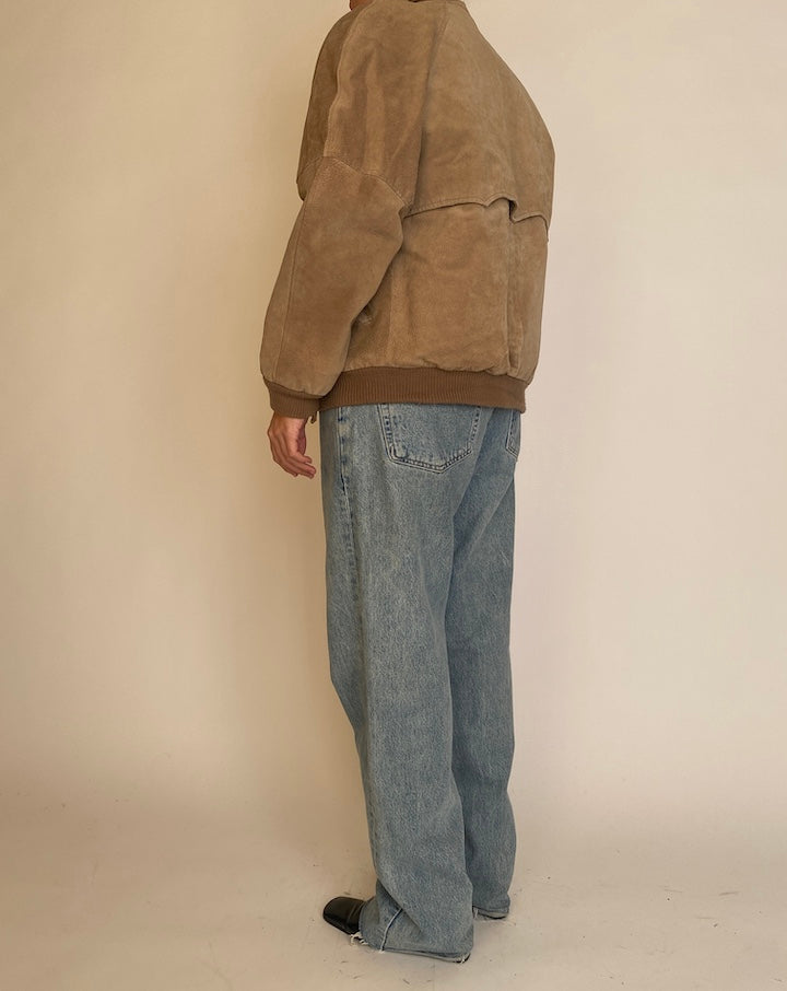VINTAGE BEIGE SUEDE LEATHER JACKET 4613