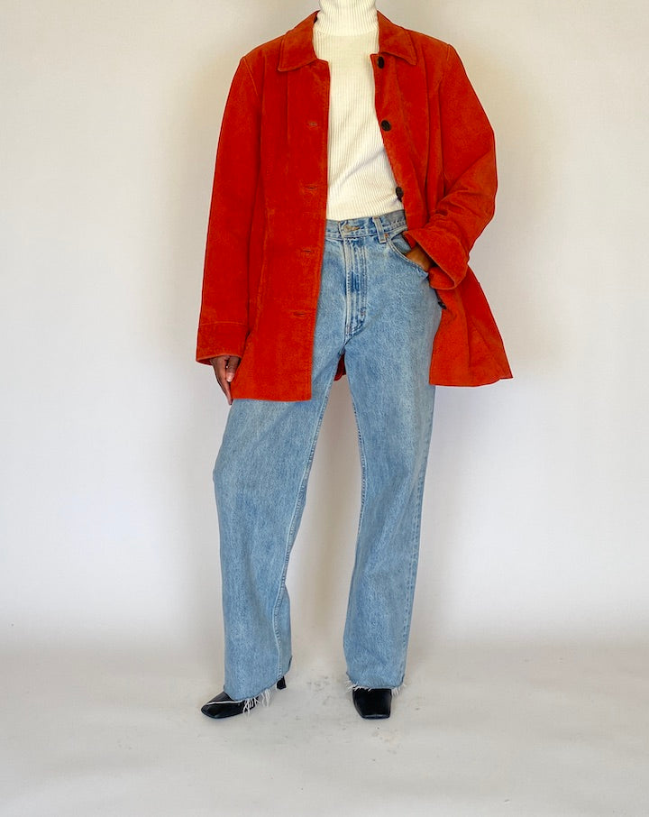 VINTAGE RED SUEDE LEATHER JACKET 4474