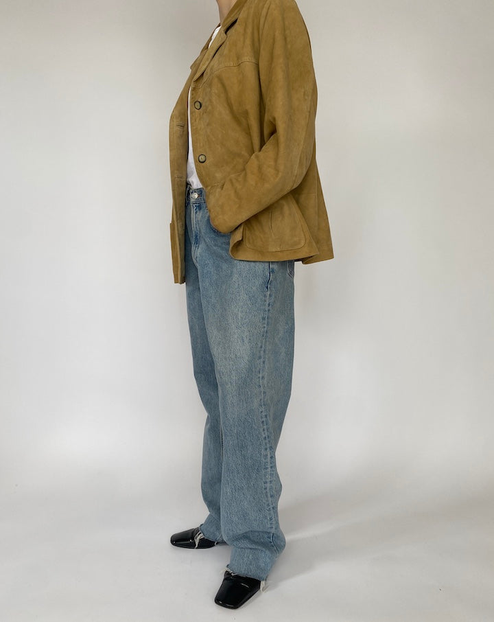 VINTAGE BEIGE SUEDE LEATHER JACKET 4702