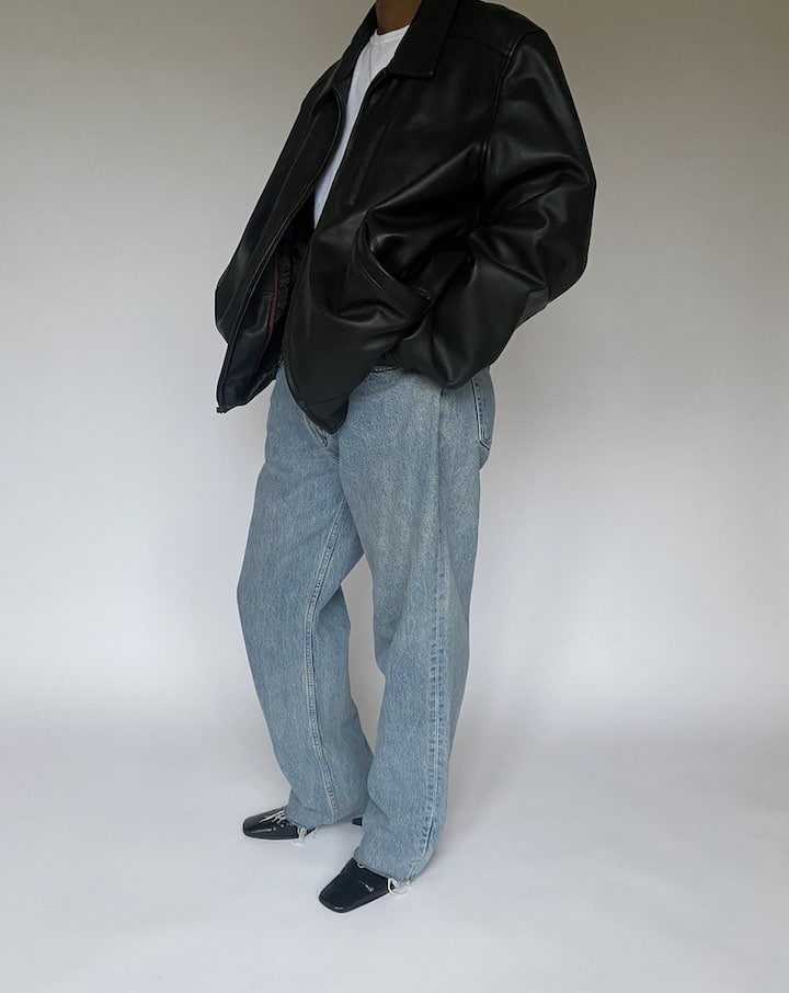 VINTAGE BLACK LEATHER JACKET 4885