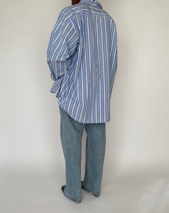 VINTAGE BLUE STRIPED RALPH LAUREN SHIRT 4591