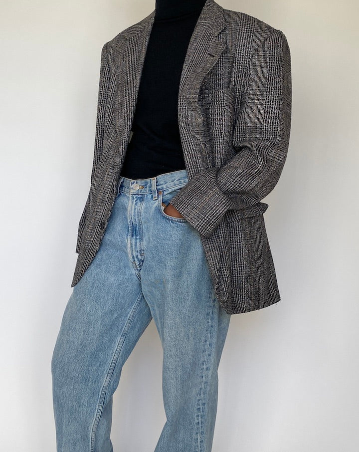 VINTAGE GREY HOUNDSTOOTH BLAZER 4329