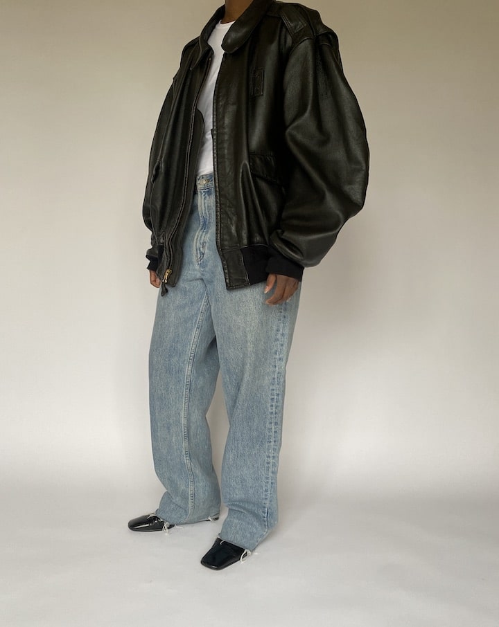 VINTAGE OVERSIZED BOMBER LEATHER JACKET 4859