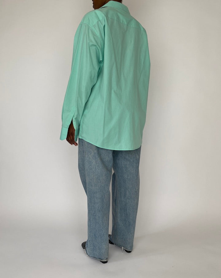 VINTAGE OVERSIZED MINT GREEN SHIRT 4541