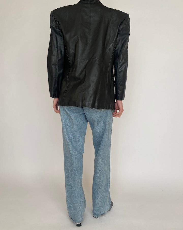VINTAGE BLACK LEATHER JACKET 4476