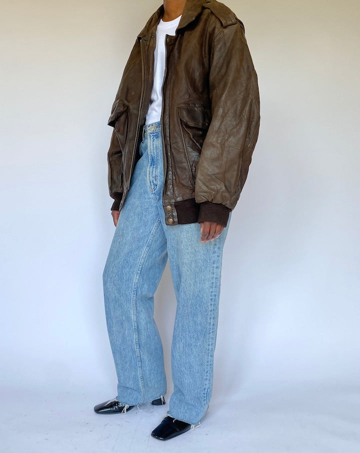 VINTAGE BROWN LEATHER JACKET 4997