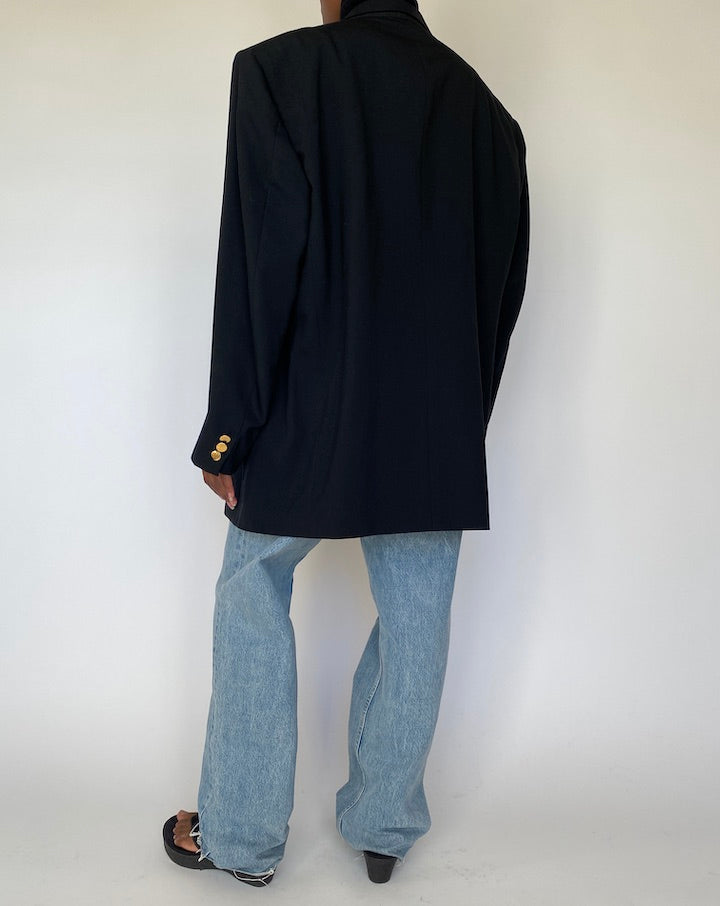 VINTAGE BLACK OVERSIZED BLAZER 4323