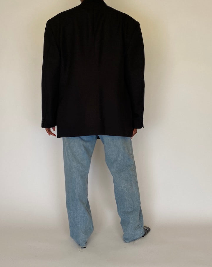 VINTAGE BLACK DOUBLE BREASTED BLAZER 4446