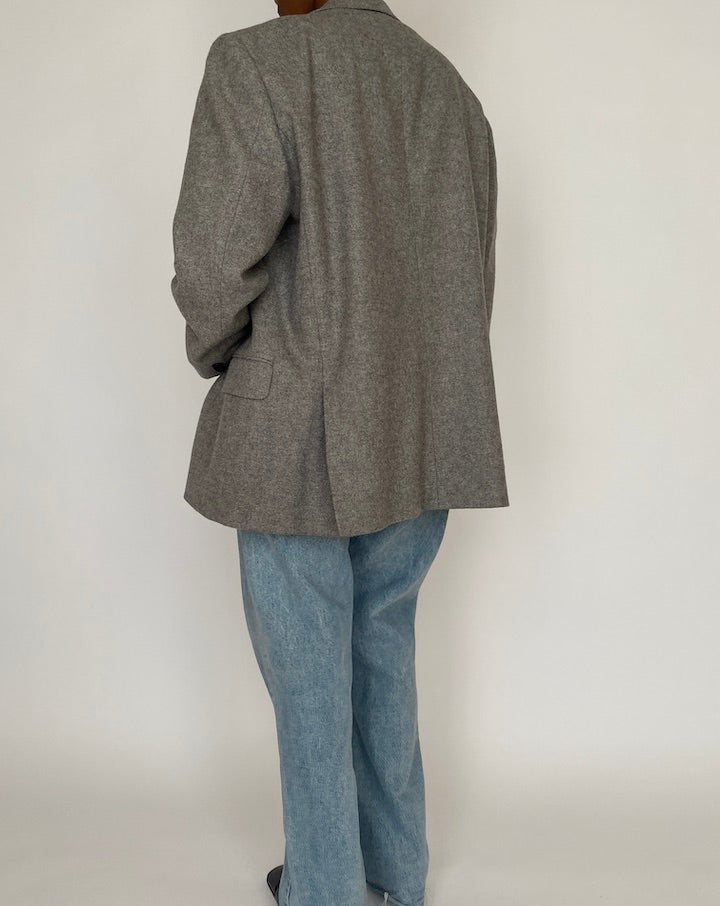 VINTAGE GREY WOOL BLAZER 4668