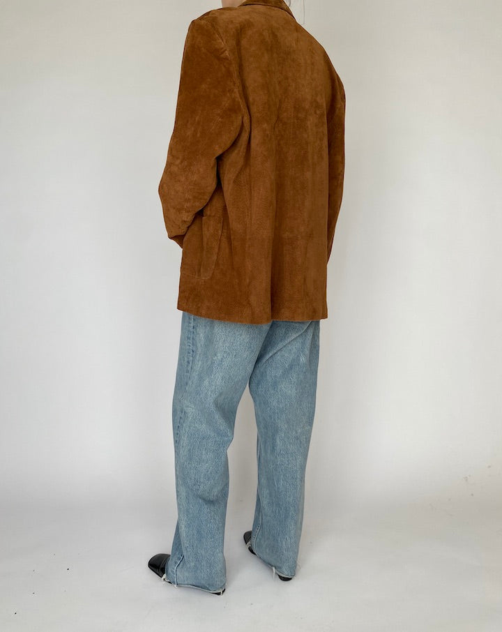 VINTAGE BROWN SUEDE LEATHER JACKET 4848