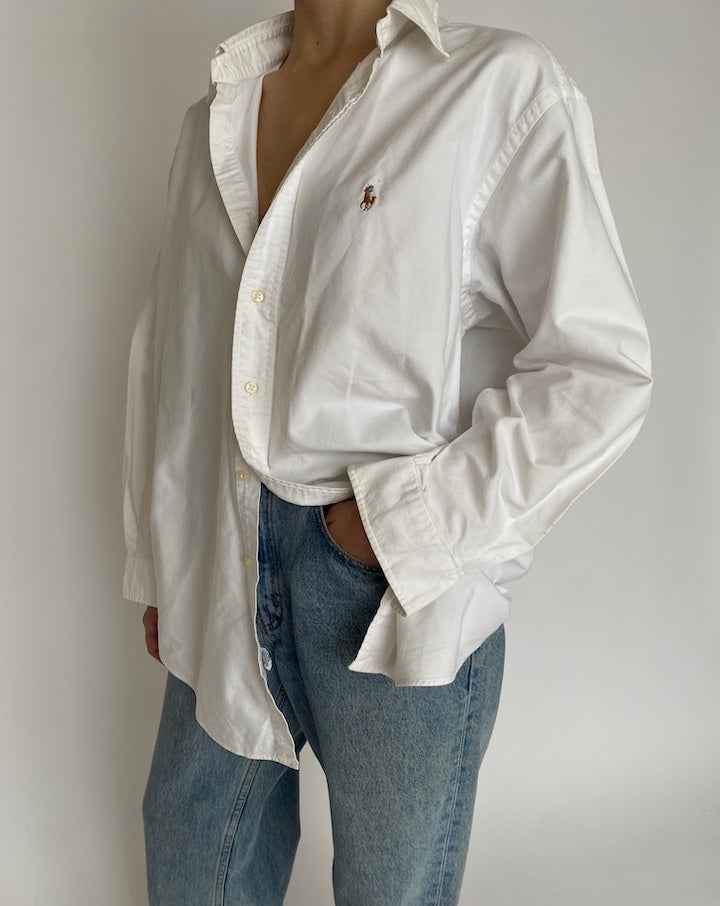 VINTAGE WHITE RALPH LAUREN SHIRT 4679