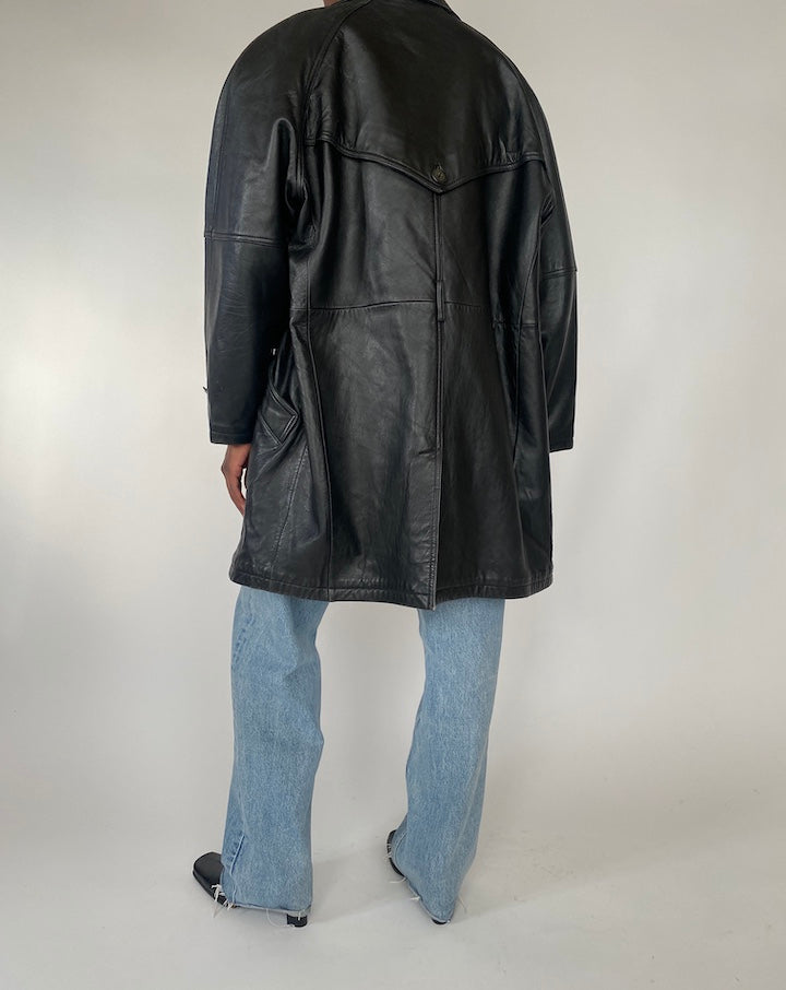 VINTAGE BLACK LEATHER JACKET 4371